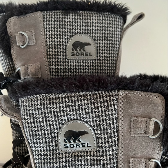 Sorel Women's Tivoli Mid-Calf Quarry Black Houndstooth Snow Winter Boots, size 7 - Picture 7 of 11